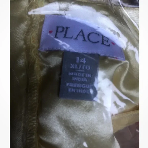 The Children’s Place Girls Yellow Lace Square Neck Shift Dress XL (14) New - Picture 4 of 5